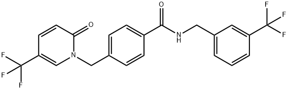 4-([2-OXO-5-(TRIFLUOROMETHYL)-1(2H)-PYRIDINYL]METHYL)-N-[3-(TRIFLUOROMETHYL)BENZYL]BENZENECARBOXAMIDE 结构式