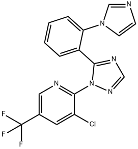 3-CHLORO-2-(5-[2-(1H-IMIDAZOL-1-YL)PHENYL]-1H-1,2,4-TRIAZOL-1-YL)-5-(TRIFLUOROMETHYL)PYRIDINE 结构式