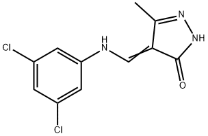 4-[(3,5-DICHLOROANILINO)METHYLENE]-5-METHYL-2,4-DIHYDRO-3H-PYRAZOL-3-ONE 结构式