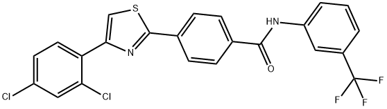 4-[4-(2,4-Dichlorophenyl)-1,3-thiazol-2-yl]-N-[3-(trifluoromethyl)phenyl]benzenecarboxamide 结构式