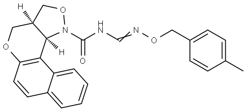 N-(([(4-Methylbenzyl)oxy]amino)methylene)-3a,11c-dihydro-3H-benzo[5,6]chromeno[4,3-c]isoxazole-1(4H)-carboxamide 结构式