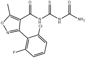 4-[(([(Aminocarbonyl)amino]carbothioyl)amino)carbonyl]-3-(2-chloro-6-fluorophenyl)-5-methylisoxazole 结构式