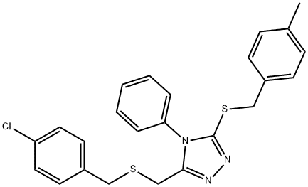 3-([(4-Chlorobenzyl)sulfanyl]methyl)-5-[(4-methylbenzyl)sulfanyl]-4-phenyl-4H-1,2,4-triazole 结构式