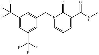 1-[3,5-BIS(TRIFLUOROMETHYL)BENZYL]-N-METHYL-2-OXO-1,2-DIHYDRO-3-PYRIDINECARBOXAMIDE 结构式