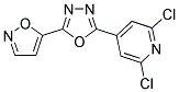 2-(2,6-DICHLORO-4-PYRIDYL)-5-ISOXAZOL-5-YL-1,3,4-OXADIAZOLE 结构式