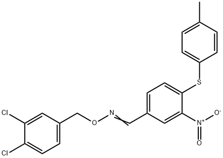 4-[(4-METHYLPHENYL)SULFANYL]-3-NITROBENZENECARBALDEHYDE O-(3,4-DICHLOROBENZYL)OXIME 结构式