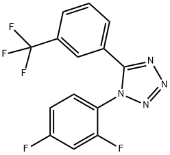 1-(2,4-DIFLUOROPHENYL)-5-[3-(TRIFLUOROMETHYL)PHENYL]-1H-1,2,3,4-TETRAAZOLE 结构式