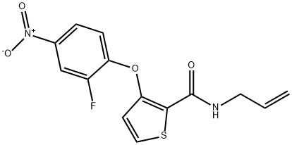 N-ALLYL-3-(2-FLUORO-4-NITROPHENOXY)-2-THIOPHENECARBOXAMIDE 结构式