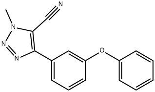 1-METHYL-4-(3-PHENOXYPHENYL)-1,2,3-TRIAZOLE-5-CARBONITRILE 结构式