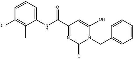 1-Benzyl-N-(3-chloro-2-methylphenyl)-6-hydroxy-2-oxo-1,2-dihydro-4-pyrimidinecarboxamide 结构式