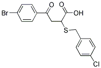 4-(4-BROMOPHENYL)-2-[(4-CHLOROBENZYL)SULFANYL]-4-OXOBUTANOIC ACID 结构式