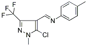 N1-([5-CHLORO-1-METHYL-3-(TRIFLUOROMETHYL)-1H-PYRAZOL-4-YL]METHYLIDENE)-4-METHYLANILINE 结构式