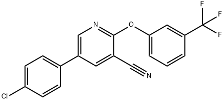 5-(4-Chlorophenyl)-2-[3-(trifluoromethyl)phenoxy]nicotinonitrile 结构式