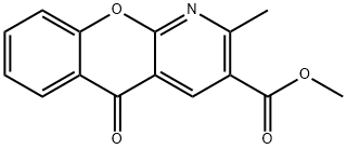2-甲基-5-氧代-5H-色烯[2,3-B]吡啶-3-羧酸甲酯 结构式