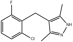 4-(2-CHLORO-6-FLUOROBENZYL)-3,5-DIMETHYL-1H-PYRAZOLE 结构式