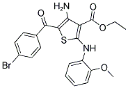 ETHYL 4-AMINO-5-(4-BROMOBENZOYL)-2-(2-METHOXYANILINO)THIOPHENE-3-CARBOXYLAT E 结构式