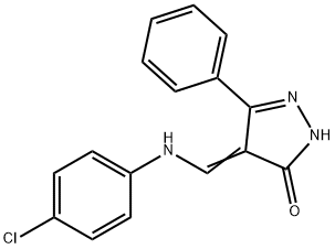 4-[(4-CHLOROANILINO)METHYLENE]-5-PHENYL-2,4-DIHYDRO-3H-PYRAZOL-3-ONE 结构式
