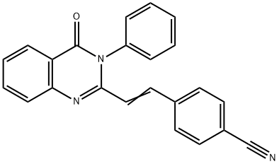 4-[2-(4-OXO-3-PHENYL-3,4-DIHYDRO-2-QUINAZOLINYL)VINYL]BENZENECARBONITRILE 结构式