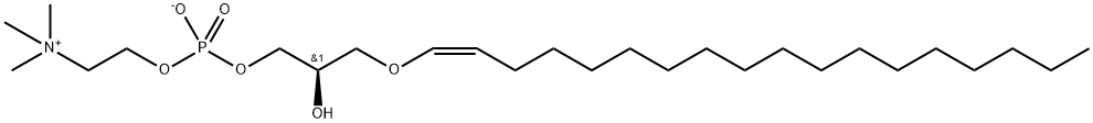 1-O-1'-(Z)-OCTADECENYL-2-HYDROXY-SN-GLYCERO-3-PHOSPHOCHOLINE;C18(PLASM) LPC 结构式