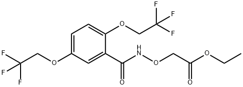 Ethyl 2-(([2,5-bis(2,2,2-trifluoroethoxy)benzoyl]amino)oxy)acetate 结构式