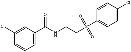 3-CHLORO-N-(2-[(4-CHLOROPHENYL)SULFONYL]ETHYL)BENZENECARBOXAMIDE 结构式