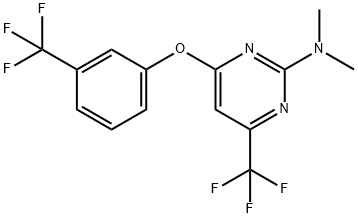 N,N-DIMETHYL-4-(TRIFLUOROMETHYL)-6-[3-(TRIFLUOROMETHYL)PHENOXY]-2-PYRIMIDINAMINE 结构式