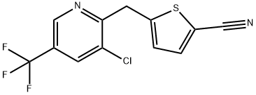 5-([3-Chloro-5-(trifluoromethyl)-2-pyridinyl]methyl)-2-thiophenecarbonitrile 结构式