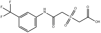 2-((2-OXO-2-[3-(TRIFLUOROMETHYL)ANILINO]ETHYL)SULFONYL)ACETIC ACID 结构式