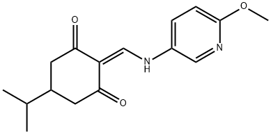 2-(((6-METHOXY(3-PYRIDYL))AMINO)METHYLENE)-5-(ISOPROPYL)CYCLOHEXANE-1,3-DIONE 结构式