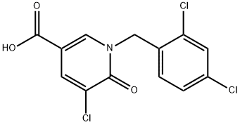 5-氯-1-(2,4-二氯苄基)-6-氧代-1,6-二氢吡啶-3-羧酸 结构式