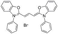 3-BENZYL-2-[3-(3-BENZYL-2-BENZOXAZOLINYLIDENE)-1-PROPENYL] BENZOXAZOLIUM BROMIDE 结构式