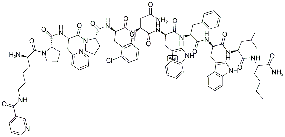 DLYS: NICOTINOYL-PRO-3-PYRIDYLALA-PRO-3,4-DICHLORODPHE-ASN-DTRP-PHE-DTRP-LEU-NLE-NH2 结构式
