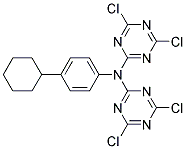 N2-(4-CYCLOHEXYLPHENYL)-N2-(4,6-DICHLORO-1,3,5-TRIAZIN-2-YL)-4,6-DICHLORO-1,3,5-TRIAZIN-2-AMINE 结构式