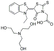 3-CARBOXY TRIETHANOLAMINO-5-(2-(3-ETHYL-2-BENZOTHIAZOLINYLIDENE)) RHODANINE 结构式