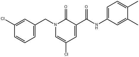 5-CHLORO-1-(3-CHLOROBENZYL)-N-(3,4-DIMETHYLPHENYL)-2-OXO-1,2-DIHYDRO-3-PYRIDINECARBOXAMIDE 结构式