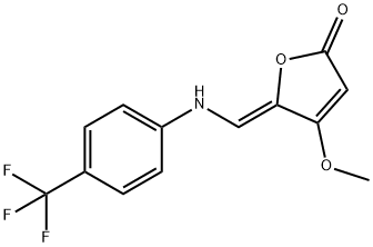 4-METHOXY-5-([4-(TRIFLUOROMETHYL)ANILINO]METHYLENE)-2(5H)-FURANONE 结构式