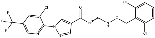 1-[3-CHLORO-5-(TRIFLUOROMETHYL)-2-PYRIDINYL]-N-(([(2,6-DICHLOROBENZYL)OXY]IMINO)METHYL)-1H-PYRAZOLE-4-CARBOXAMIDE 结构式