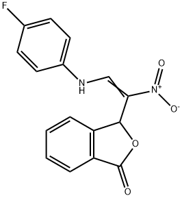 3-[2-(4-FLUOROANILINO)-1-NITROVINYL]-2-BENZOFURAN-1(3H)-ONE 结构式