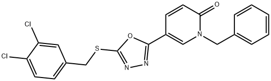 1-BENZYL-5-(5-[(3,4-DICHLOROBENZYL)SULFANYL]-1,3,4-OXADIAZOL-2-YL)-2(1H)-PYRIDINONE 结构式