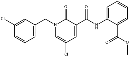 METHYL 2-(([5-CHLORO-1-(3-CHLOROBENZYL)-2-OXO-1,2-DIHYDRO-3-PYRIDINYL]CARBONYL)AMINO)BENZENECARBOXYLATE 结构式