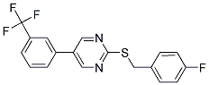 2-[(4-FLUOROBENZYL)SULFANYL]-5-[3-(TRIFLUOROMETHYL)PHENYL]PYRIMIDINE 结构式