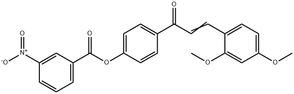 4-[3-(2,4-DIMETHOXYPHENYL)ACRYLOYL]PHENYL 3-NITROBENZENECARBOXYLATE 结构式