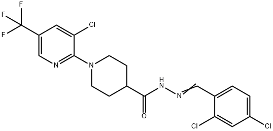 1-[3-CHLORO-5-(TRIFLUOROMETHYL)-2-PYRIDINYL]-N'-[(2,4-DICHLOROPHENYL)METHYLENE]-4-PIPERIDINECARBOHYDRAZIDE 结构式