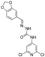 N1-(2,6-DICHLORO-4-PYRIDYL)-2-(1,3-BENZODIOXOL-5-YLMETHYLIDENE)HYDRAZINE-1-CARBOXAMIDE 结构式