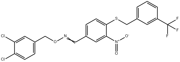 3-NITRO-4-([3-(TRIFLUOROMETHYL)BENZYL]SULFANYL)BENZENECARBALDEHYDE O-(3,4-DICHLOROBENZYL)OXIME 结构式