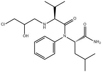 N-((RS)-3-CHLORO-2-HYDROXY-PROPYL)-VAL-LEU-ANILIDE 结构式