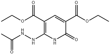 DIETHYL 6-(2-ACETYLHYDRAZINO)-2-OXO-1,2-DIHYDRO-3,5-PYRIDINEDICARBOXYLATE 结构式