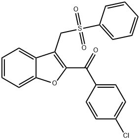 (4-CHLOROPHENYL)(3-[(PHENYLSULFONYL)METHYL]-1-BENZOFURAN-2-YL)METHANONE 结构式
