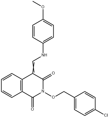 2-[(4-CHLOROBENZYL)OXY]-4-[(4-METHOXYANILINO)METHYLENE]-1,3(2H,4H)-ISOQUINOLINEDIONE 结构式