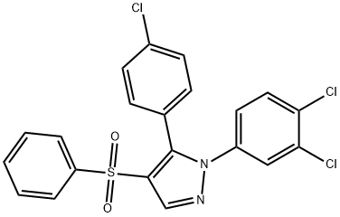 5-(4-CHLOROPHENYL)-1-(3,4-DICHLOROPHENYL)-1H-PYRAZOL-4-YL PHENYL SULFONE 结构式